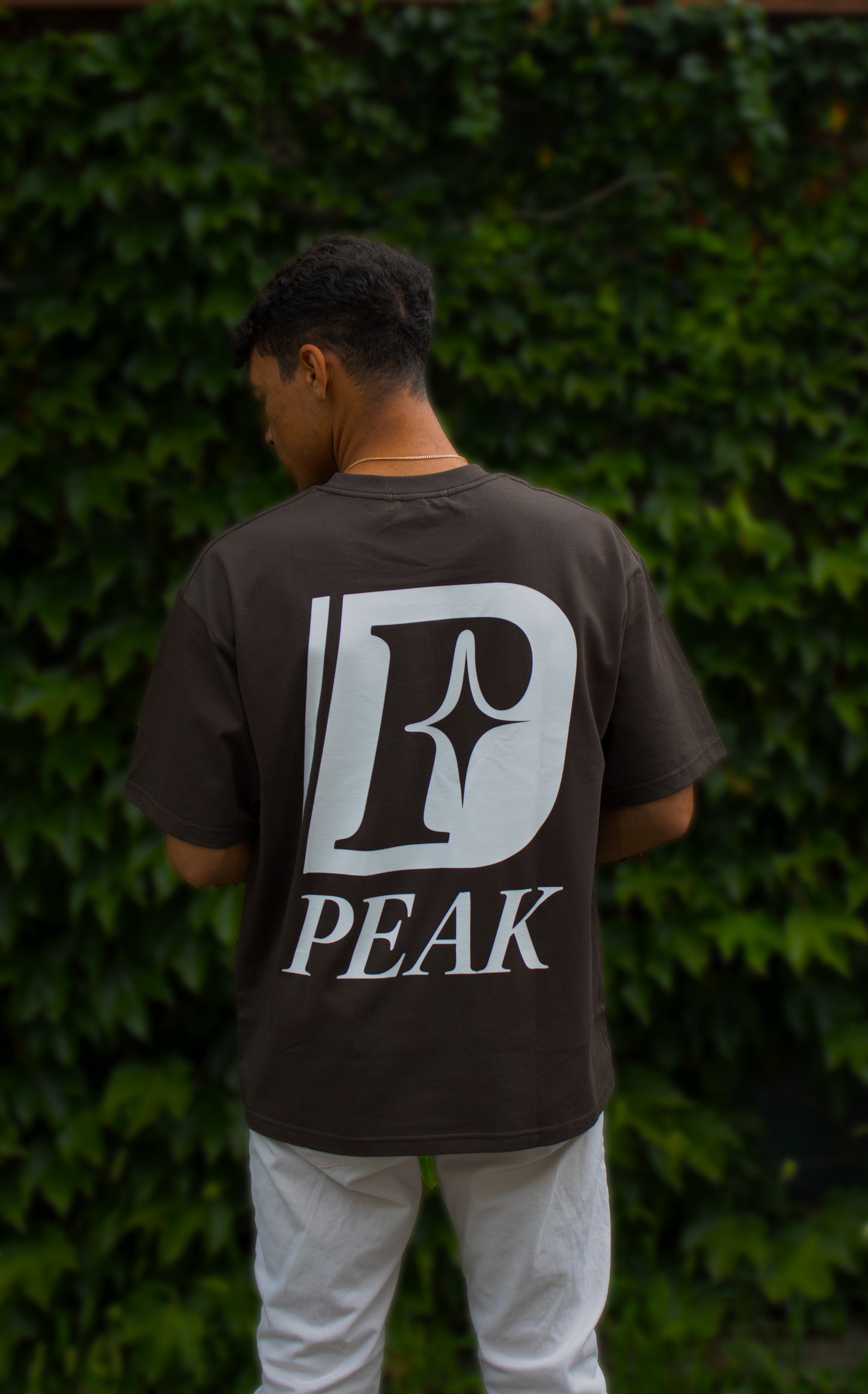 'Peak Insignia' Heavy Tee | Dark Brown