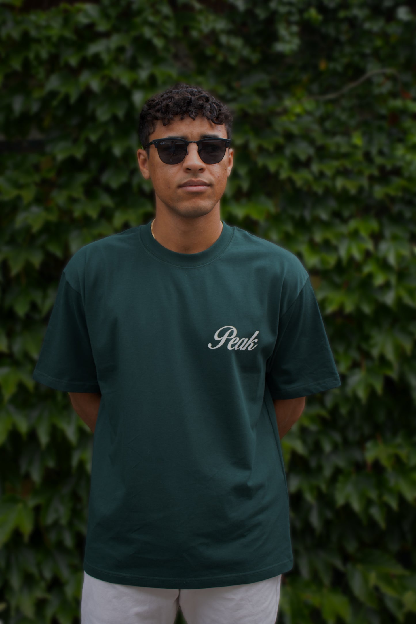 'Peak Insignia' Heavy Tee | Dark Green