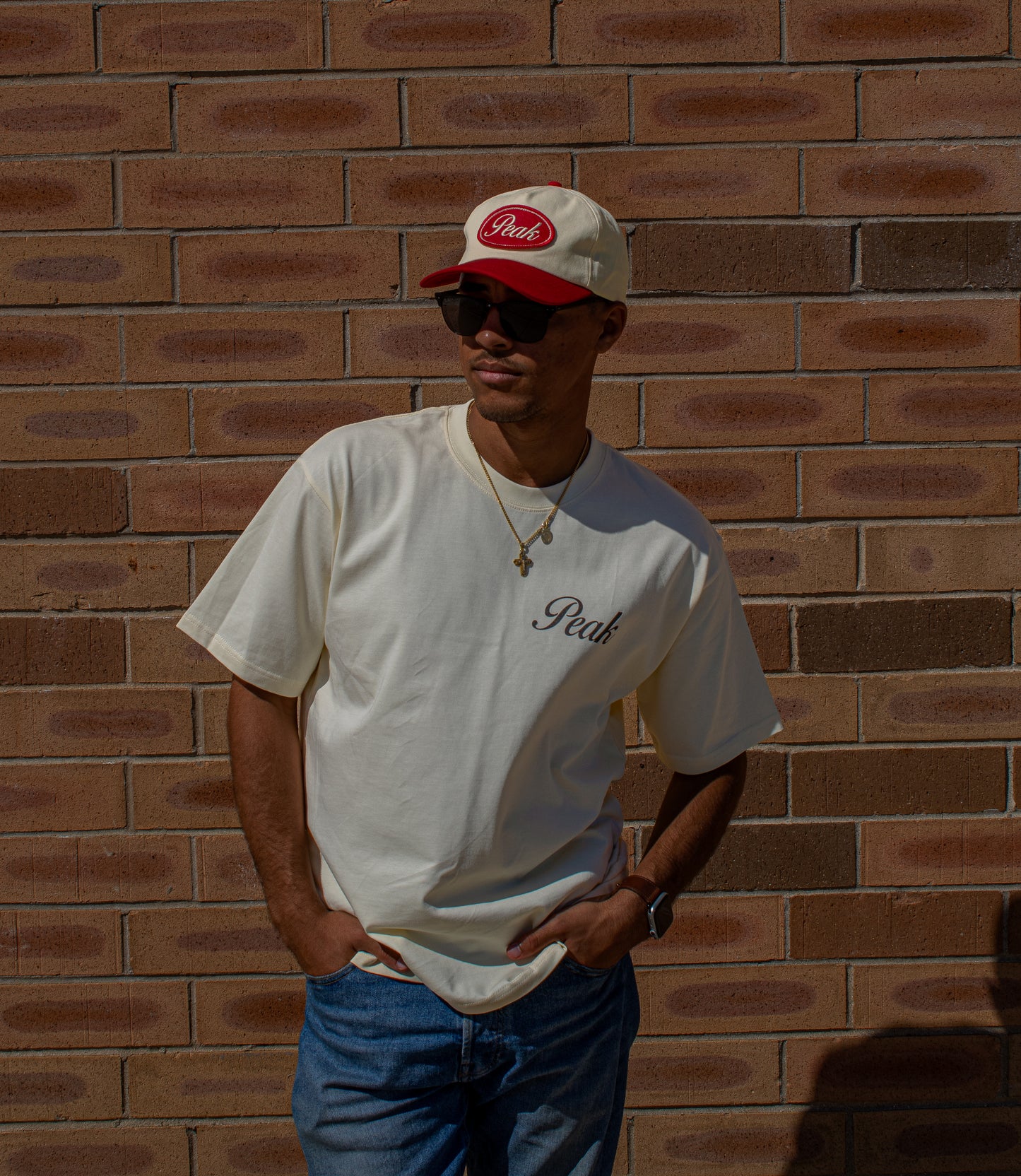 'Peak Insignia' Heavy Tee | Cream