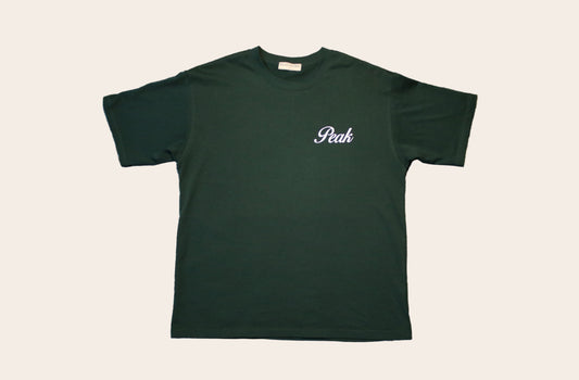'Peak Insignia' Heavy Tee | Dark Green