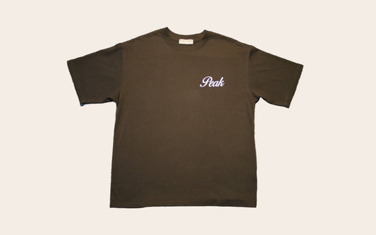 'Peak Insignia' Heavy Tee | Dark Brown