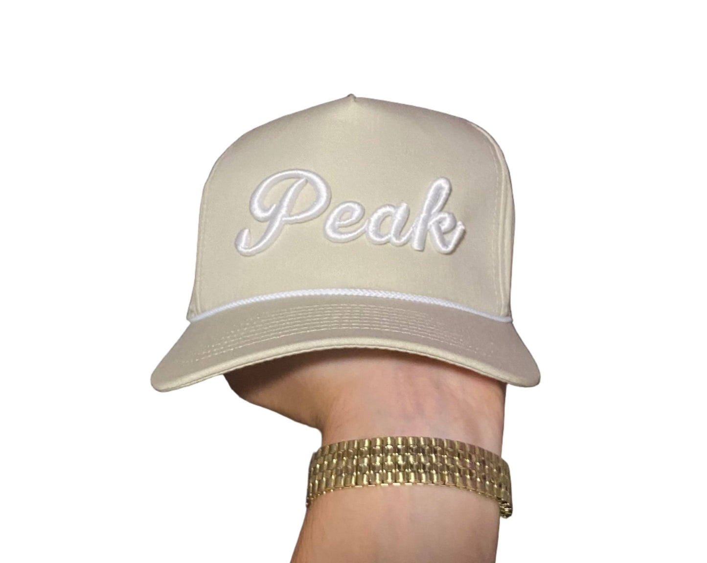 'Peak Cream Rope Hat'