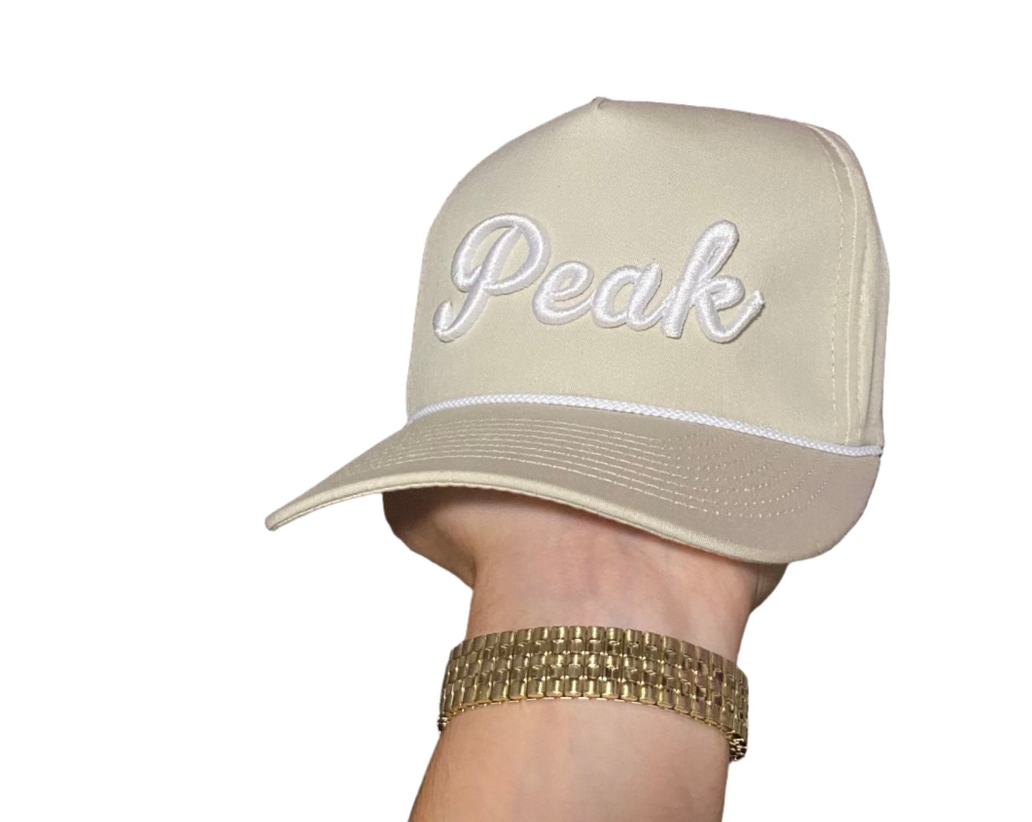 'Peak Cream Rope Hat'